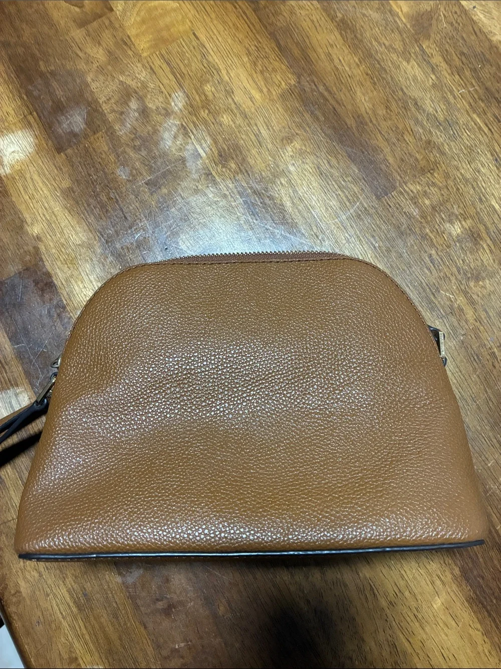 Michael Kors Cognac Quilted Crossbody Bag with Gold Logo